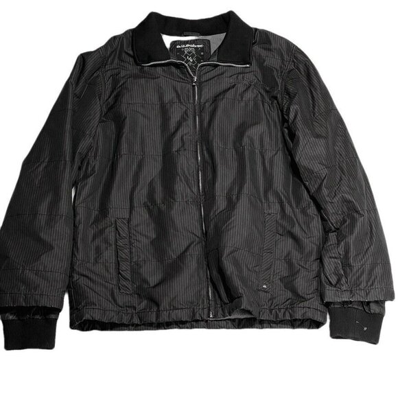 Quiksilver Mens Black Soft Shell Jacket Size Large With Zipper Closure & Soft Fl - Picture 1 of 12